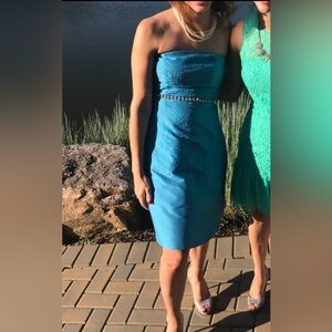 Ann Taylor dress for events and weddings $198 sz 0 cerulean